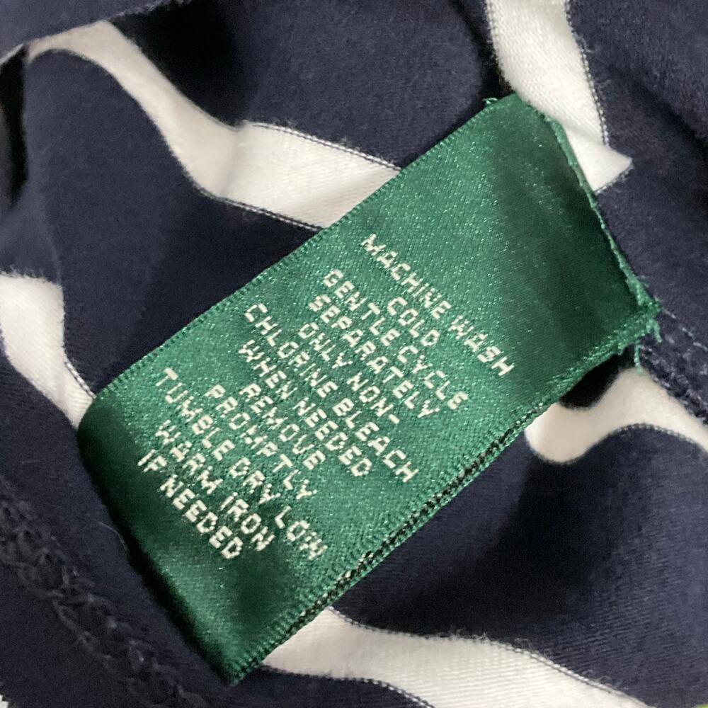 LAUREN RALPH LAUREN T Shirt Mini Dress Logo Crest Blue White MP SML Prep Tennis - Picture 8 of 9